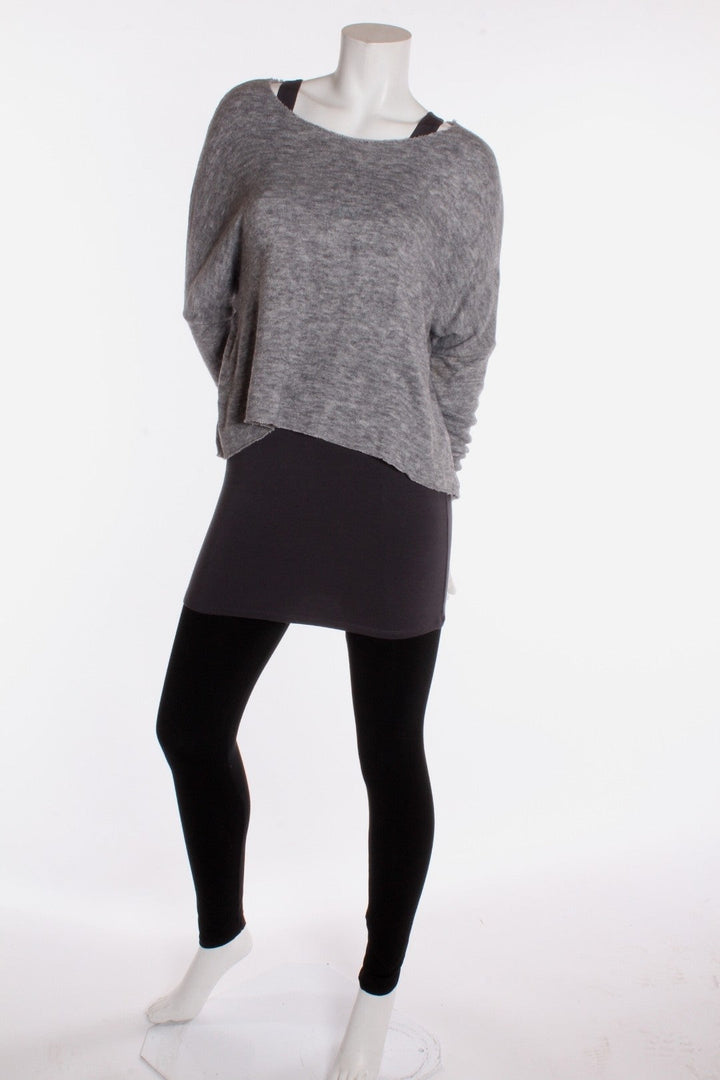 Chandail ample à coupe carrée Selena Gris Chandail by Millionnaire | Roxy Lama