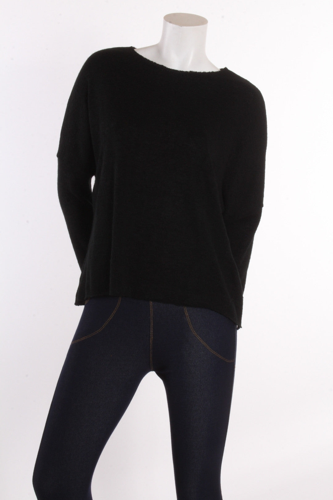 Chandail ample à coupe carrée Selena Noir Chandail by Millionnaire | Roxy Lama