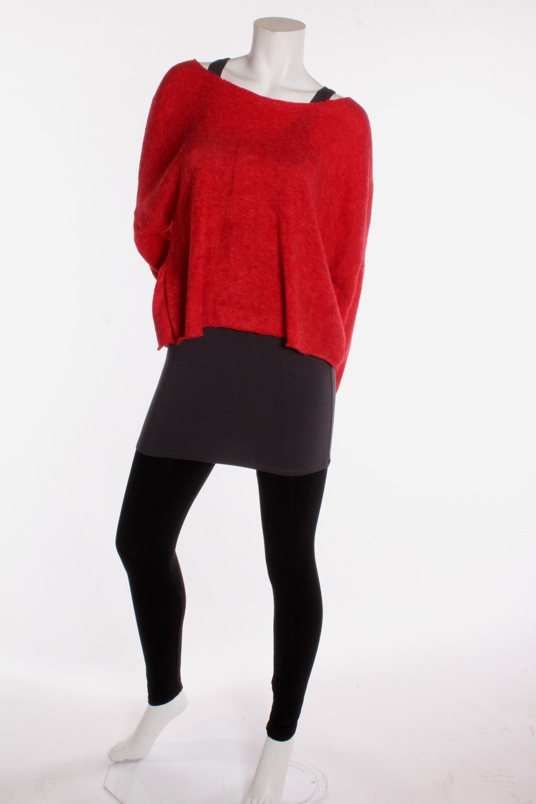 Chandail ample à coupe carrée Selena Rouge Chandail by Millionnaire | Roxy Lama