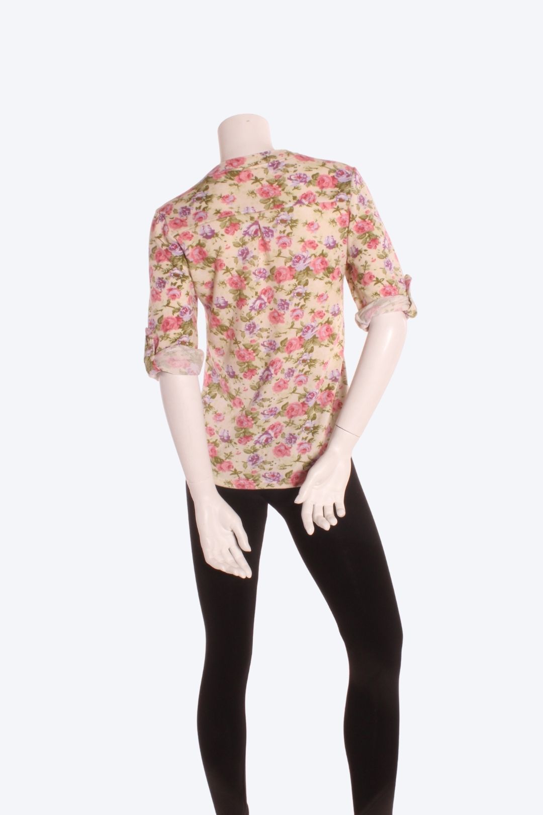 chandail col boutons fleurs hiver beige rose pale roxy lama montreal hochelaga ethique