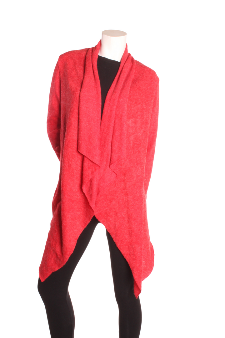Cindy — Veste longue drapée Rouge Vestes by Millionnaire | Roxy Lama