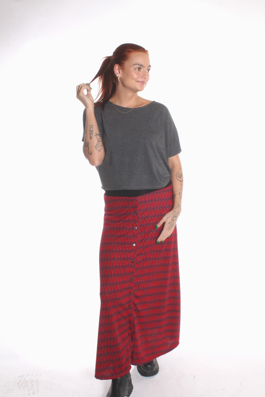 Jupe sales longue boutonnée