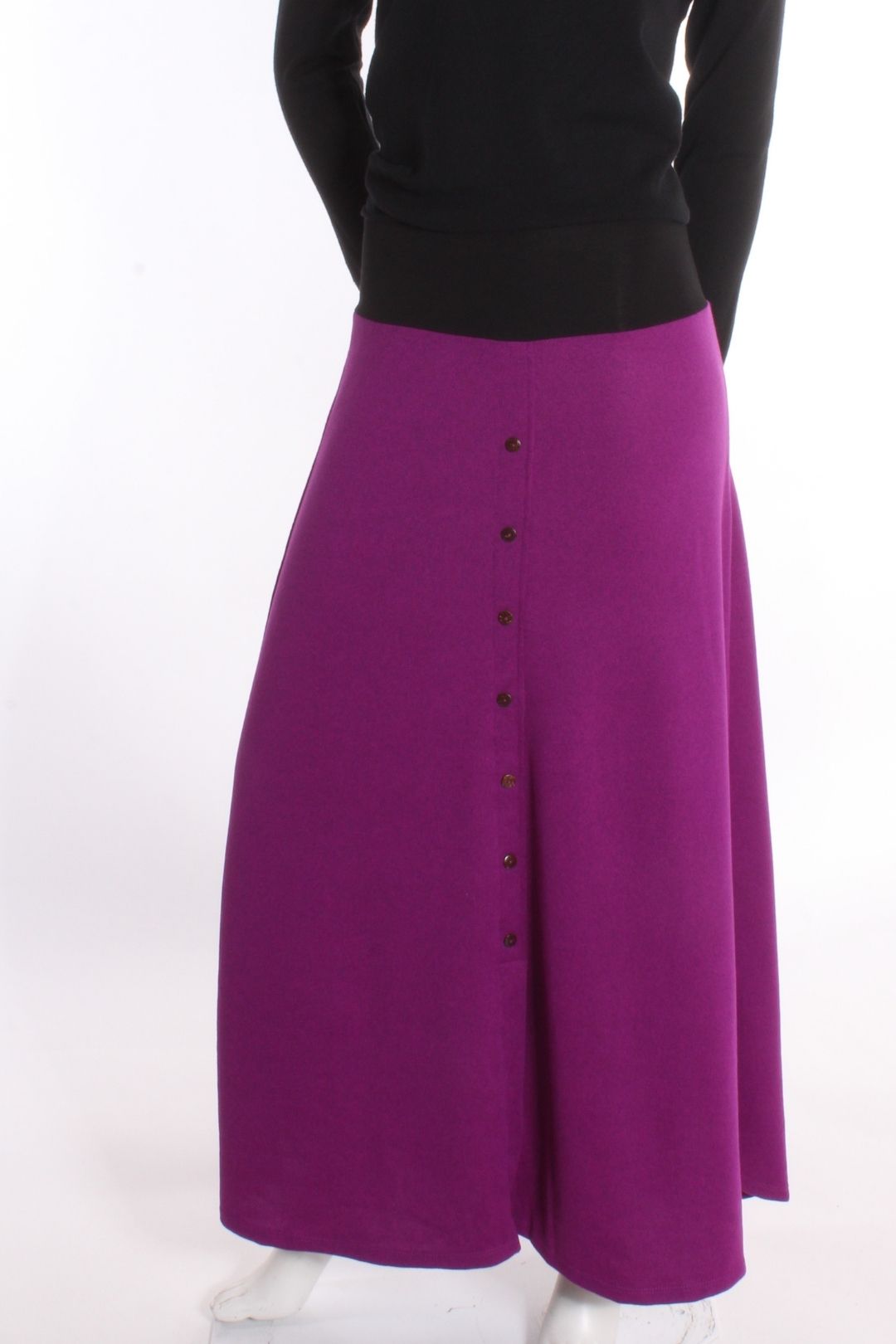 Jupe longue boutonnée Jayla Magenta S/M Jupes by Riches | Roxy Lama