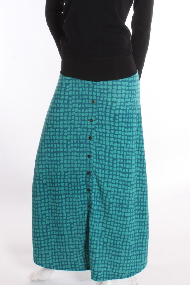 Jupe longue boutonnée Jayla Motif turquoise S/M Jupes by Riches | Roxy Lama