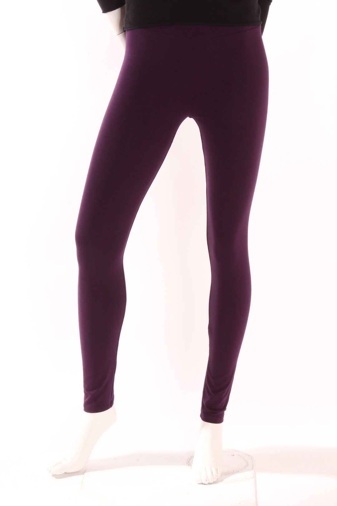 Legging long uni Vicky — Petit élastique Aubergine S Legging by Riches | Roxy Lama