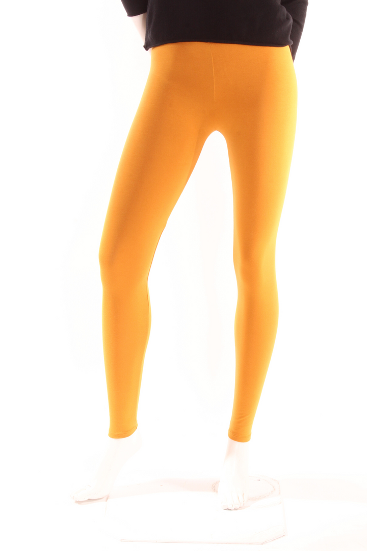 Legging long uni Vicky — Petit élastique Moutarde S Legging by Riches | Roxy Lama