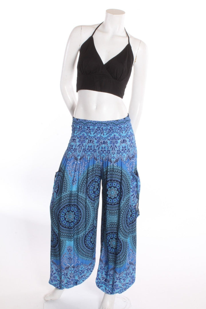 Pantalon Aladin — Kaléidoscope Bleu Pantalons by Sornsiri | Roxy Lama