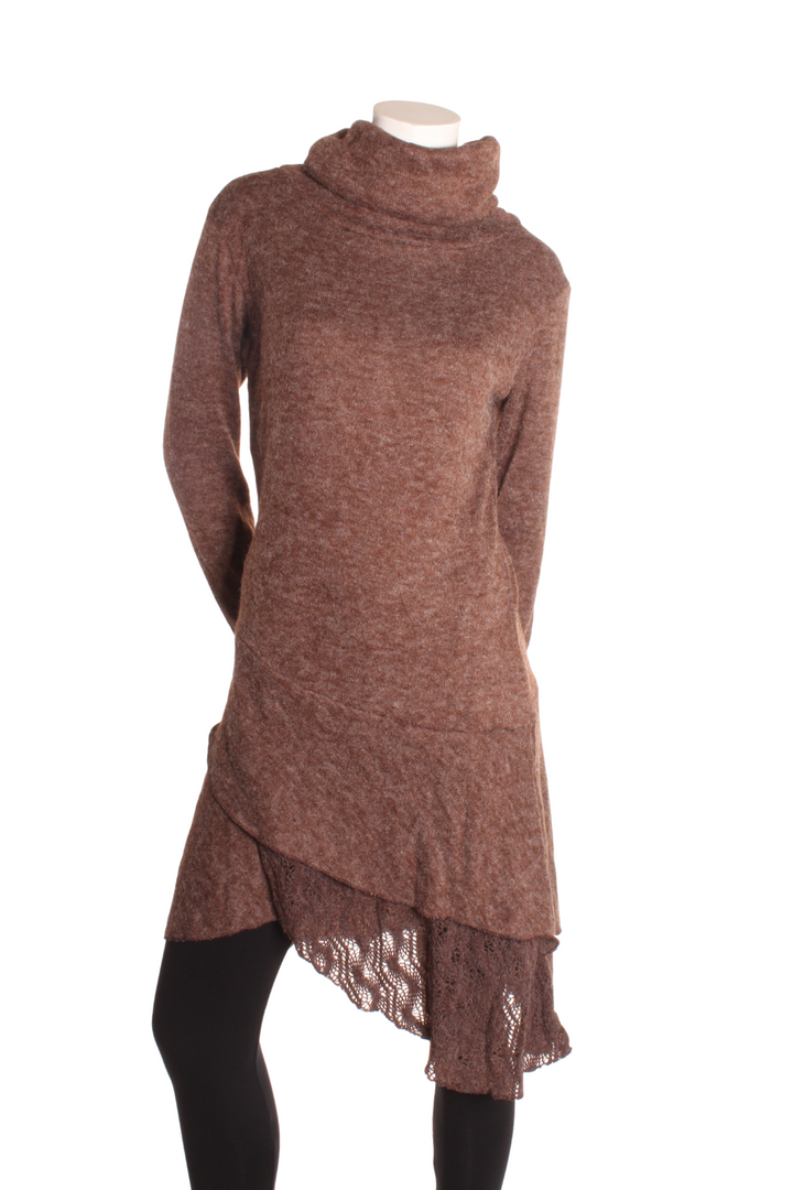 Robe acrylique longue dentelle Brun by Witchery | Roxy Lama