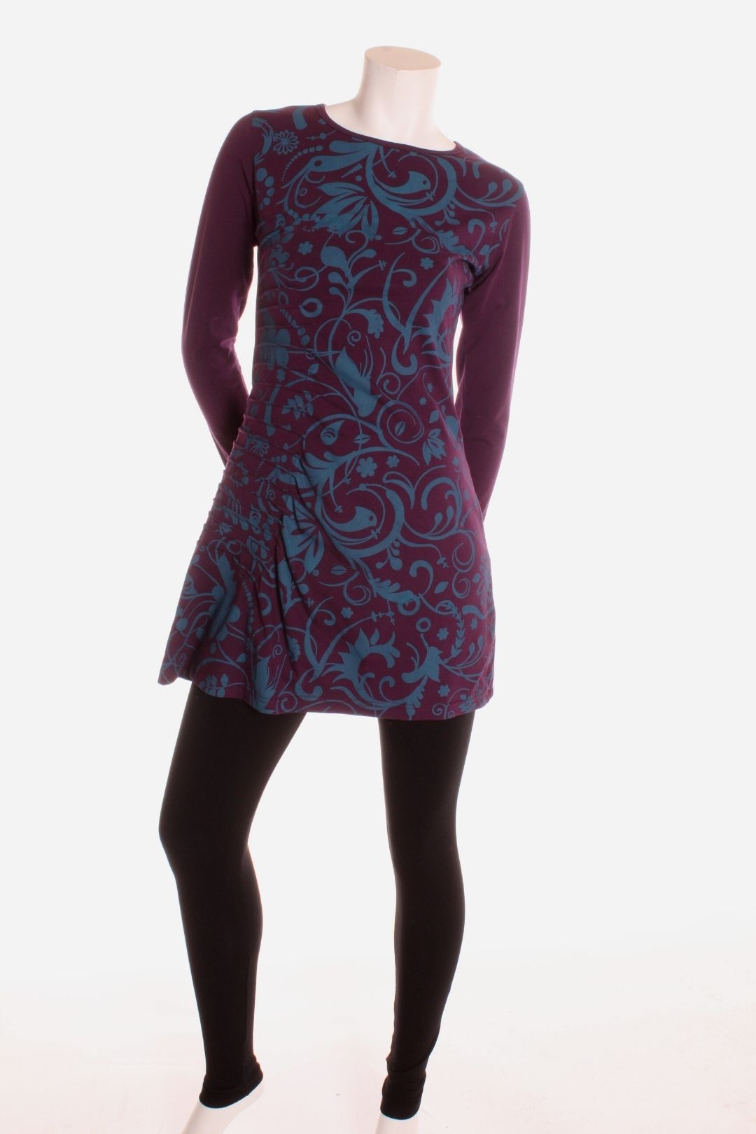 Robe plissée — Coton Bio Aubergine S Robe by Trance trip | Roxy Lama