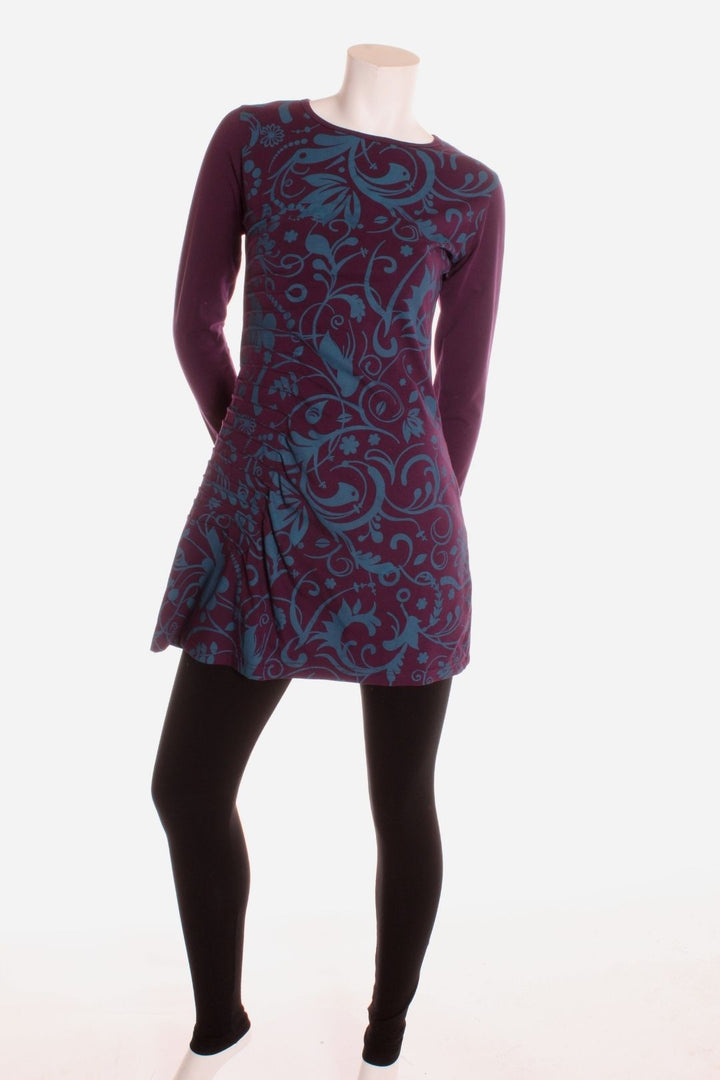 Robe plissée — Coton Bio Aubergine S Robe by Trance trip | Roxy Lama