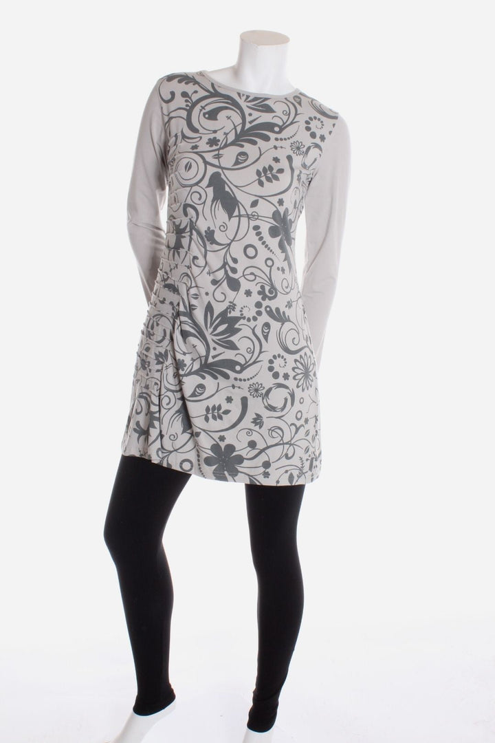 Robe plissée — Coton Bio Gris pâle S Robe by Trance trip | Roxy Lama