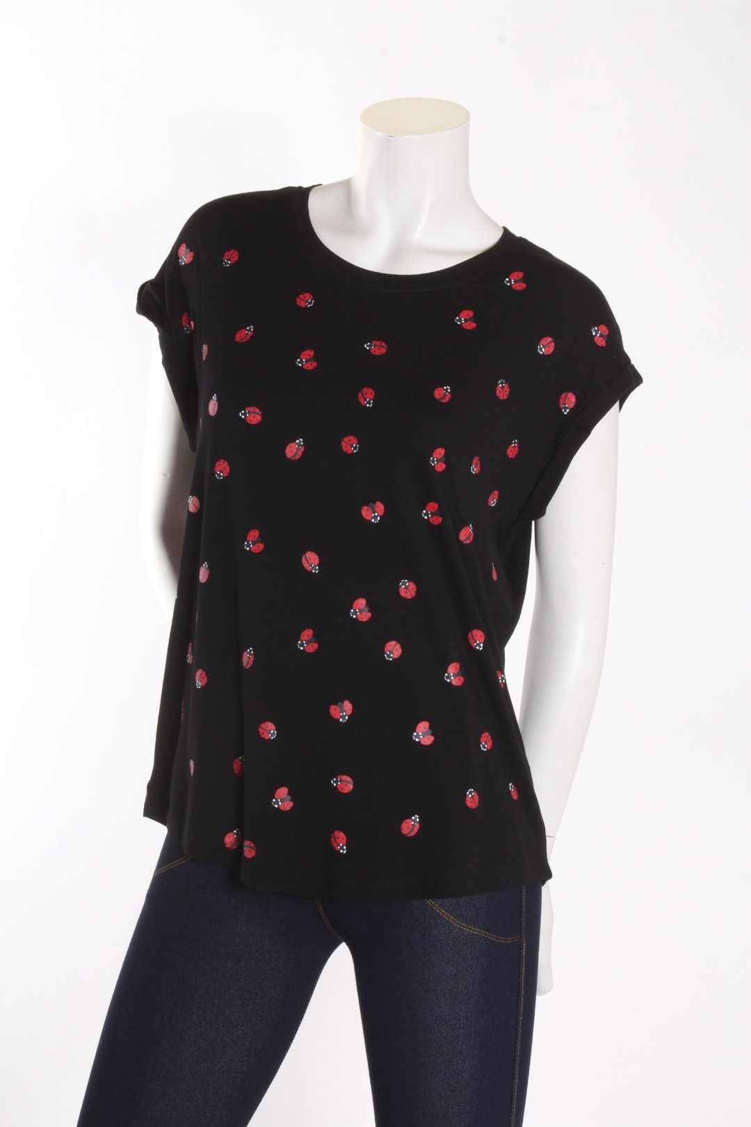 T-shirt Lily — Coccinelles Noir T-shirts Femme by Lily Cottony | Roxy Lama