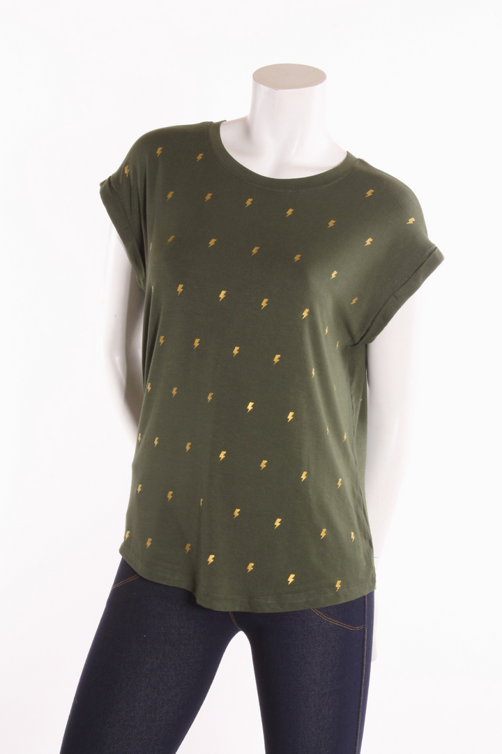 T-shirt Lily — Éclairs Kaki T-shirts Femme by Lily Cottony | Roxy Lama