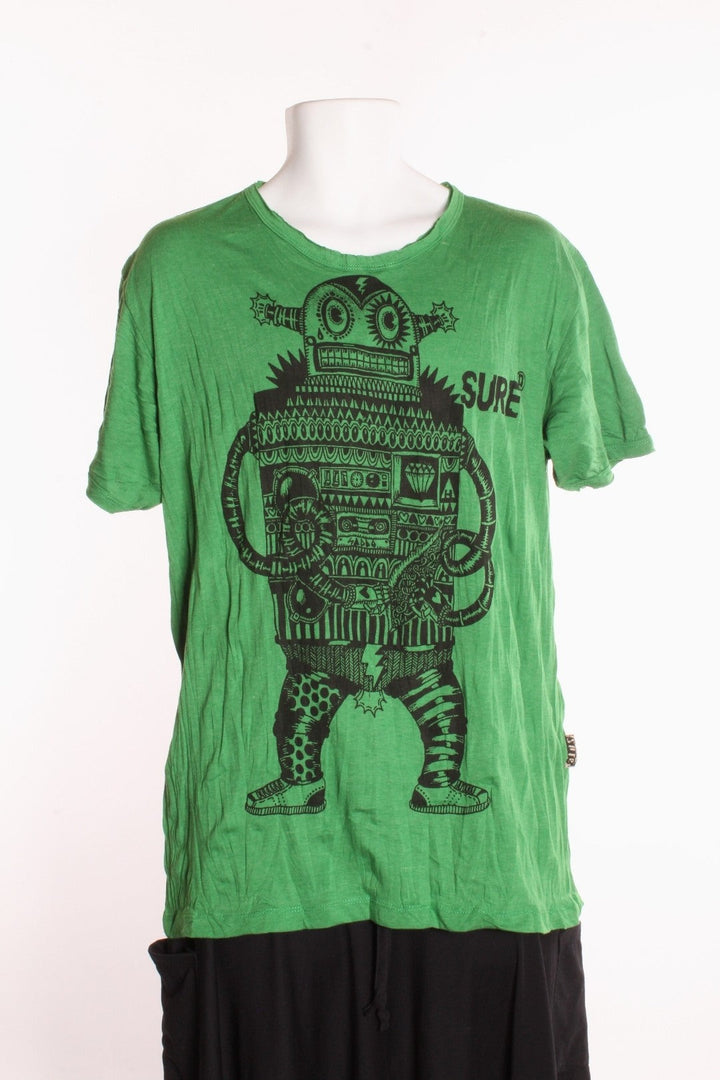 T-shirt unisexe Atahi — Robot M Vert T-shirt Homme by Roxy Lama | Roxy Lama